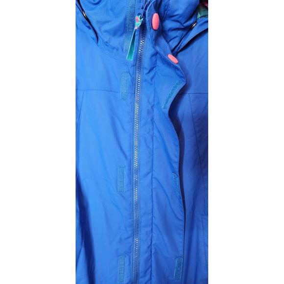 Burton Girls Lynx JK Ski Snowboard Jacket Royal Blue Plaid Lined Size L 14-16 - Picture 3 of 16